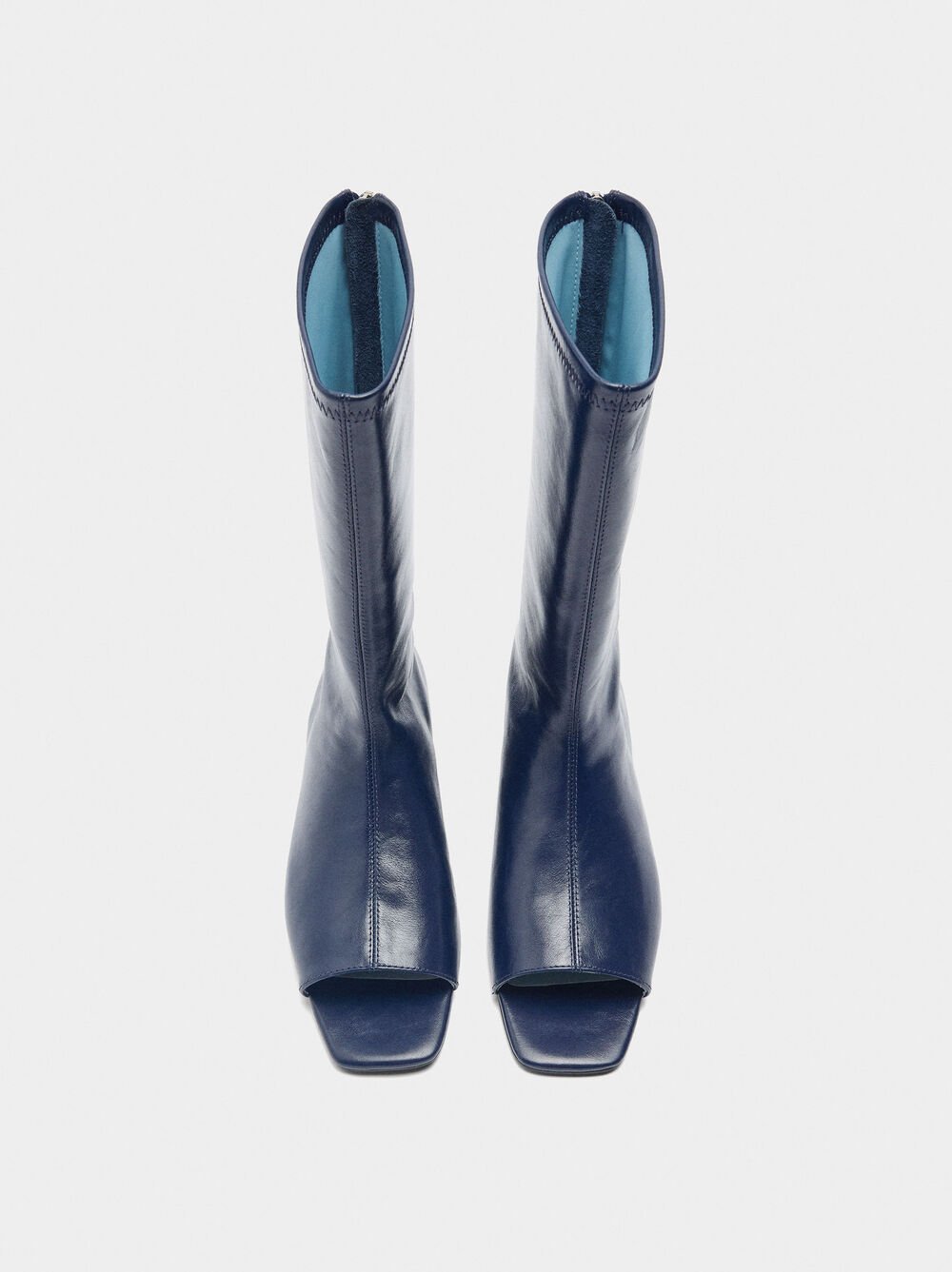 Stiefeletten aus Leder mit offener Spitze