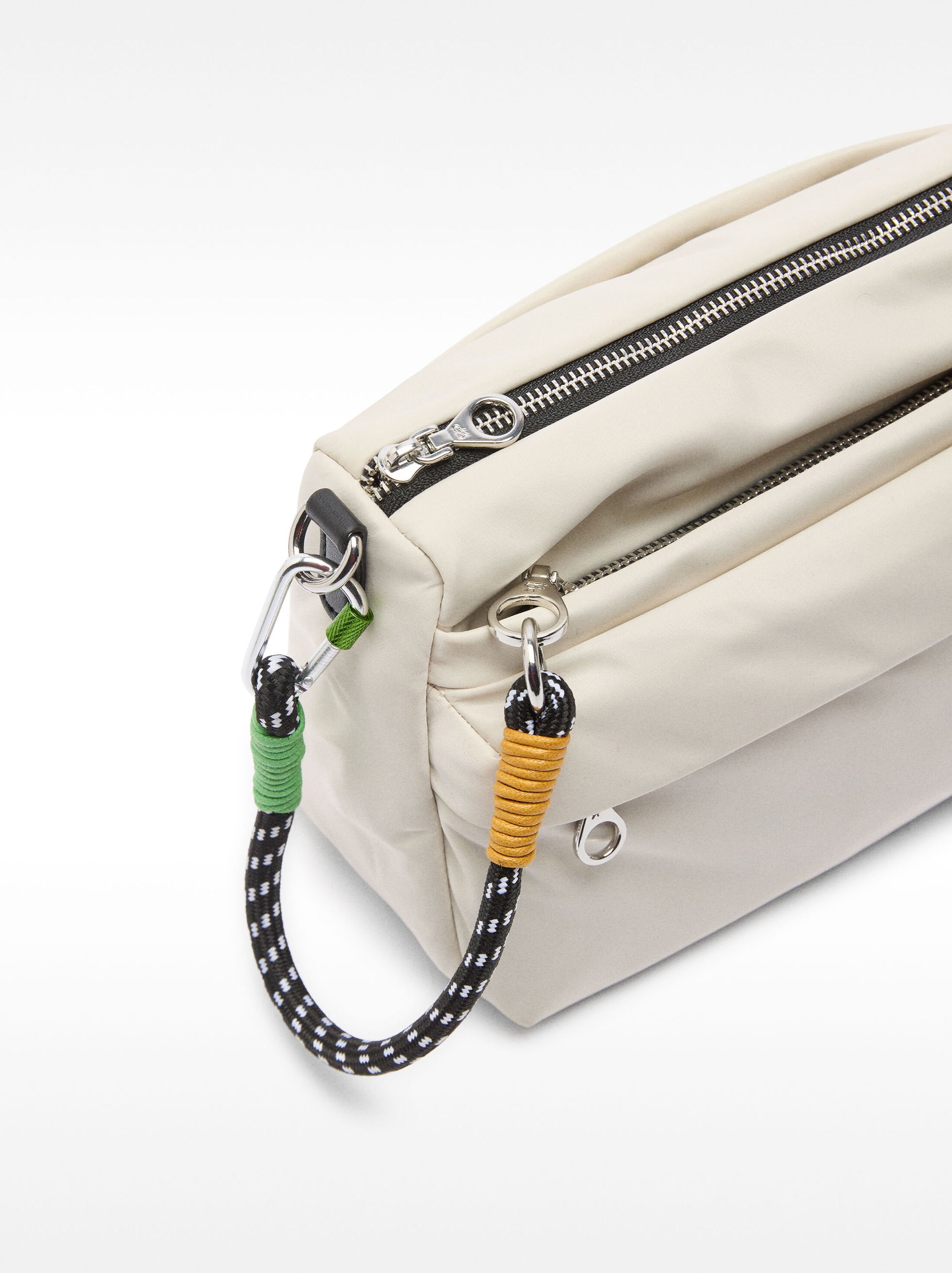 Nylon crossbody bag with exterior pocket image number 1.0