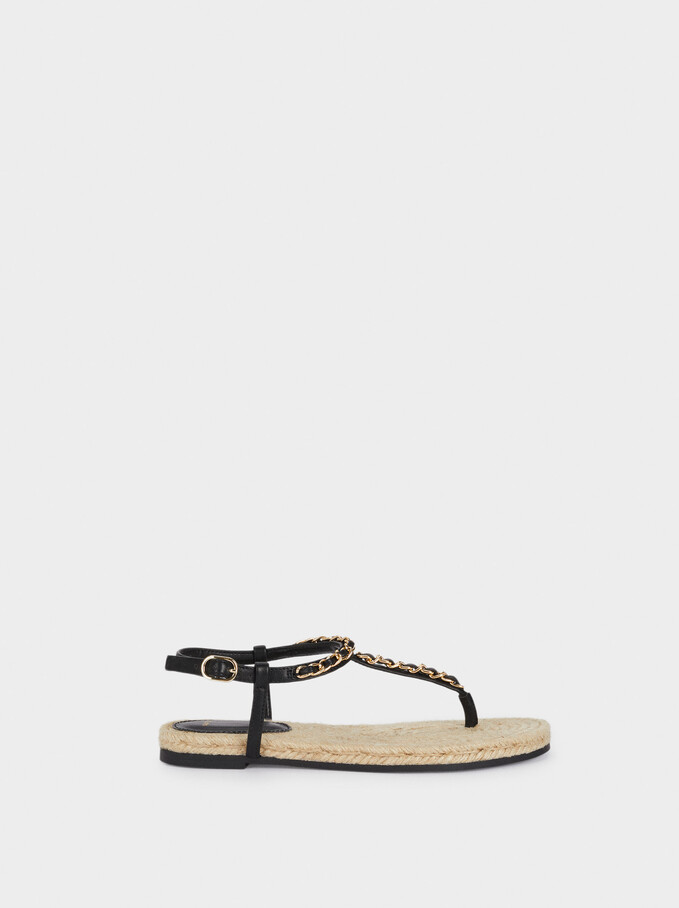 Flat Sandals With Chain, , hi-res