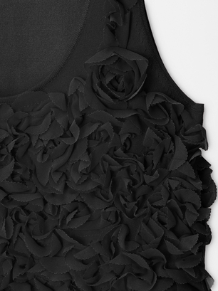 Floral Knit Top, Black, hi-res