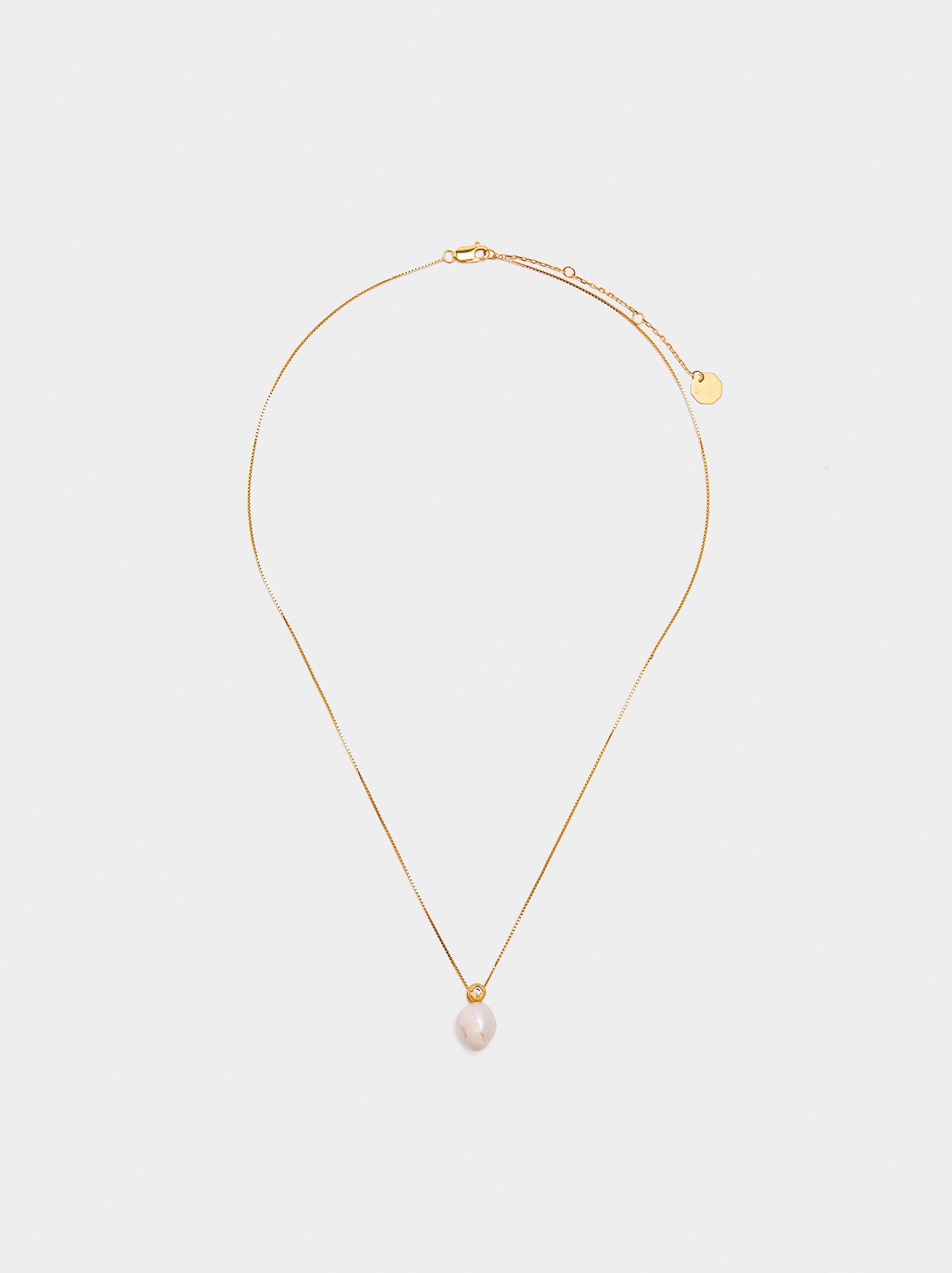 Necklace with freshwater pearl pendant – 925 sterling silver image number 1.0