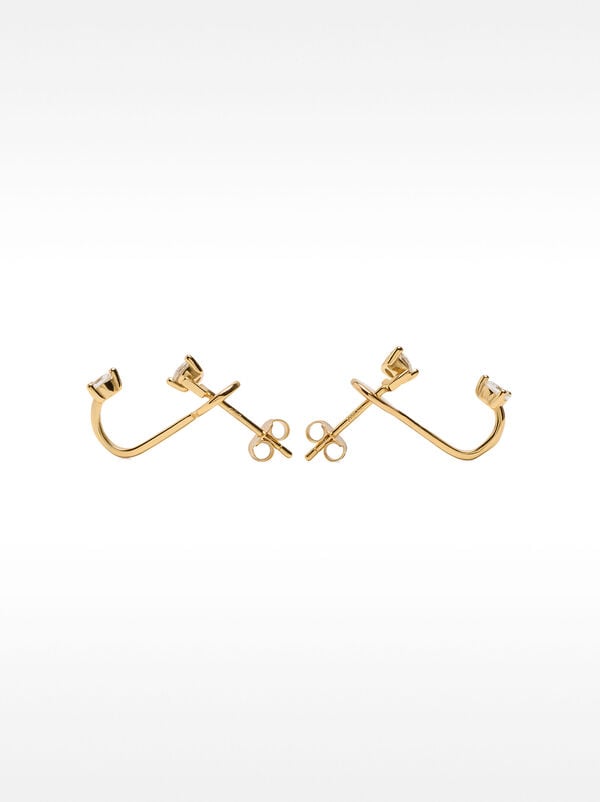 Ear jacket earrings with zircons - 925 sterling silver