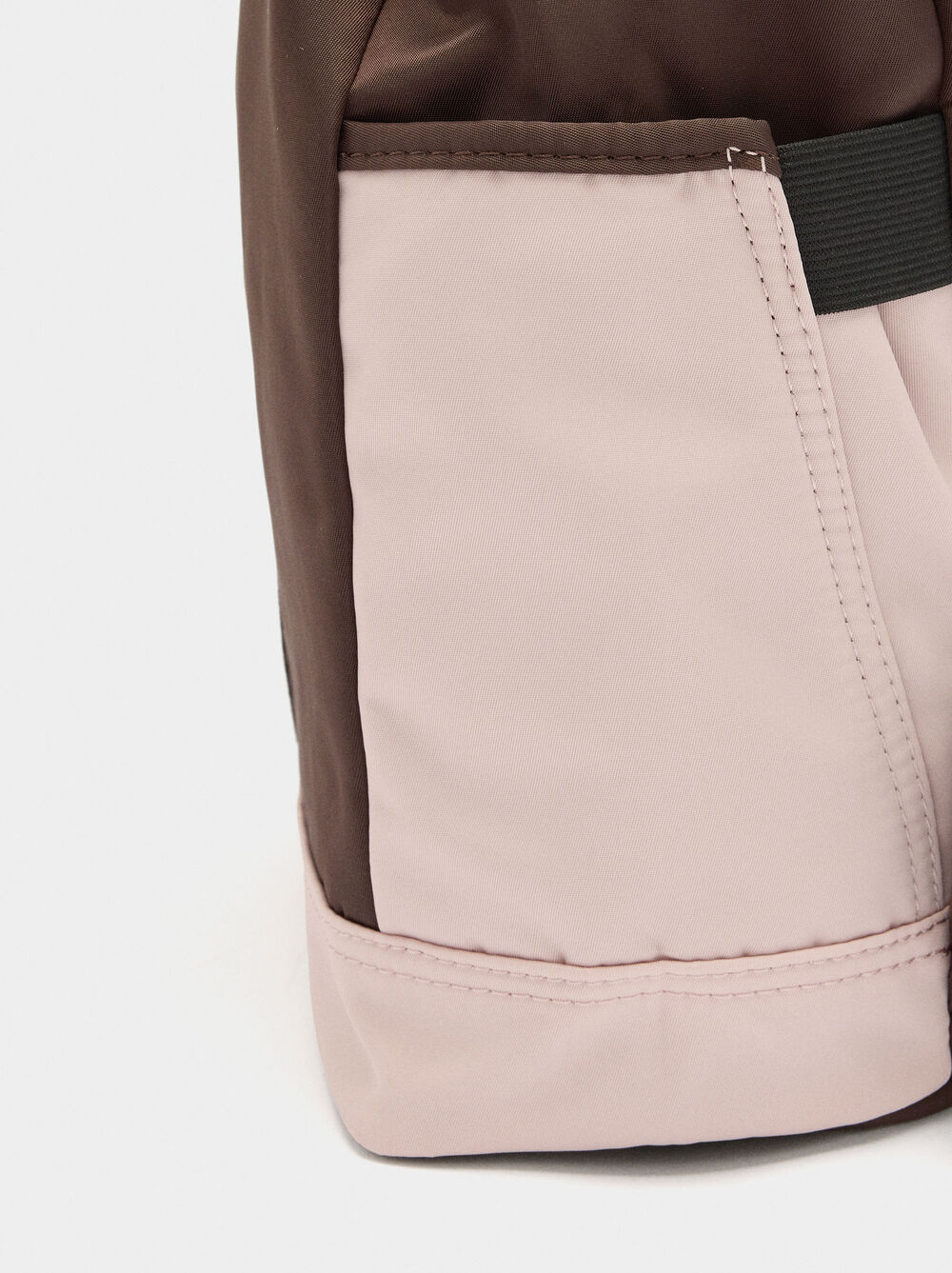 Nylon colour block backpack