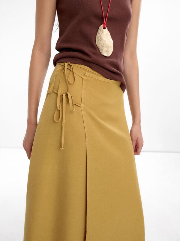Midi wrap skirt 100% lyocell