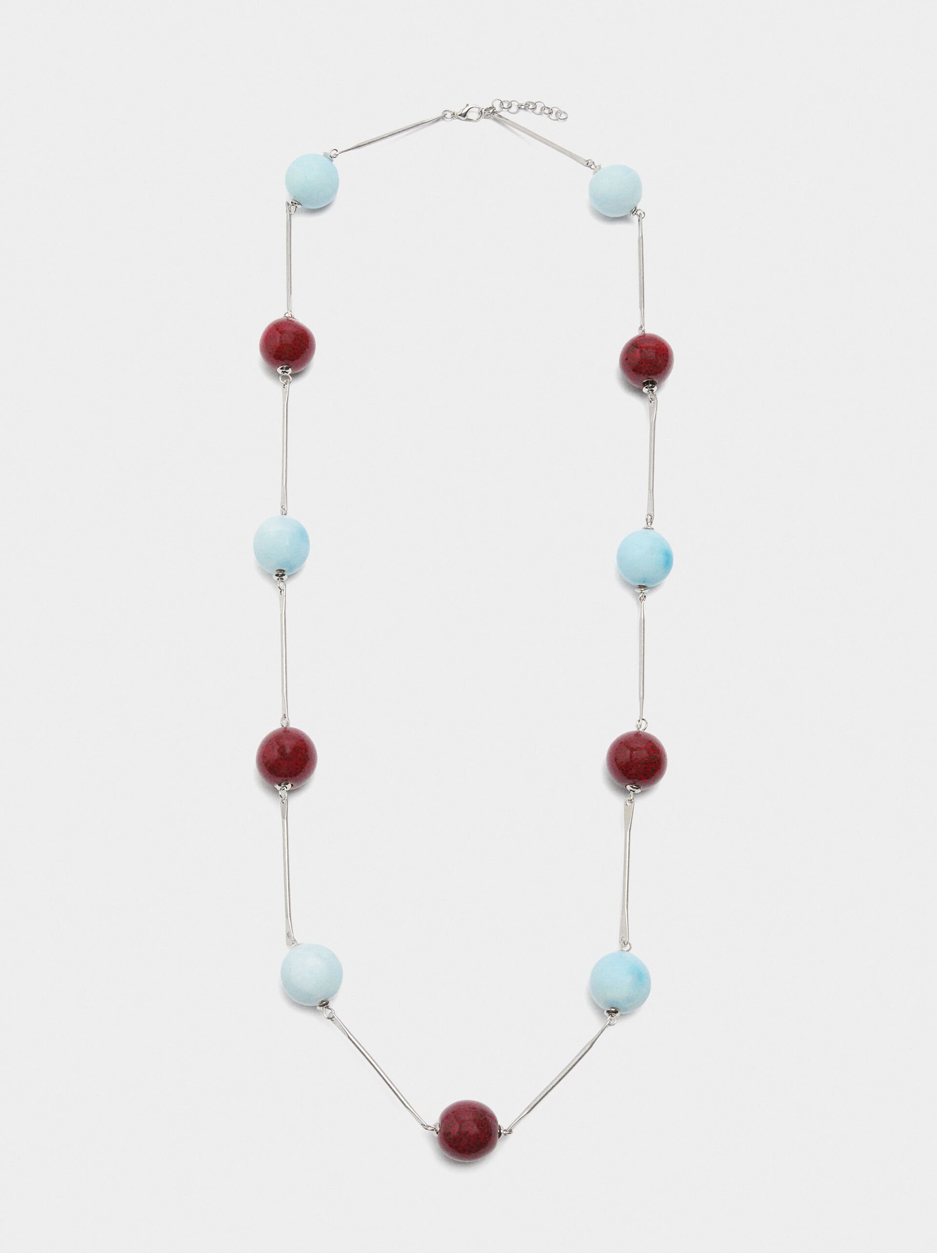 Collier long en sphères de céramique image number 0.0
