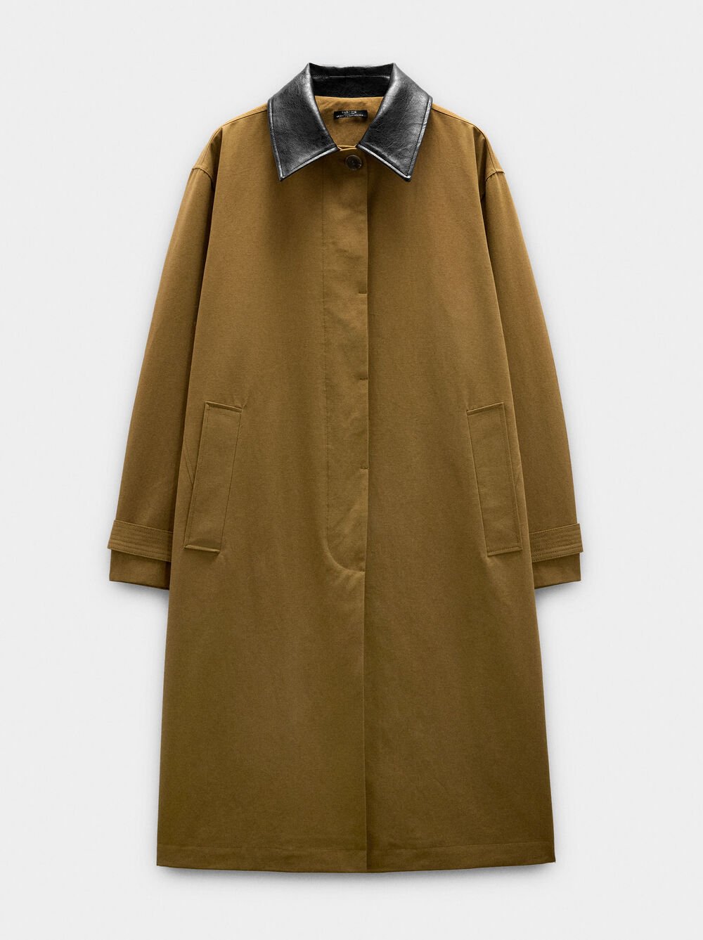 Cotton trench with contrast collar