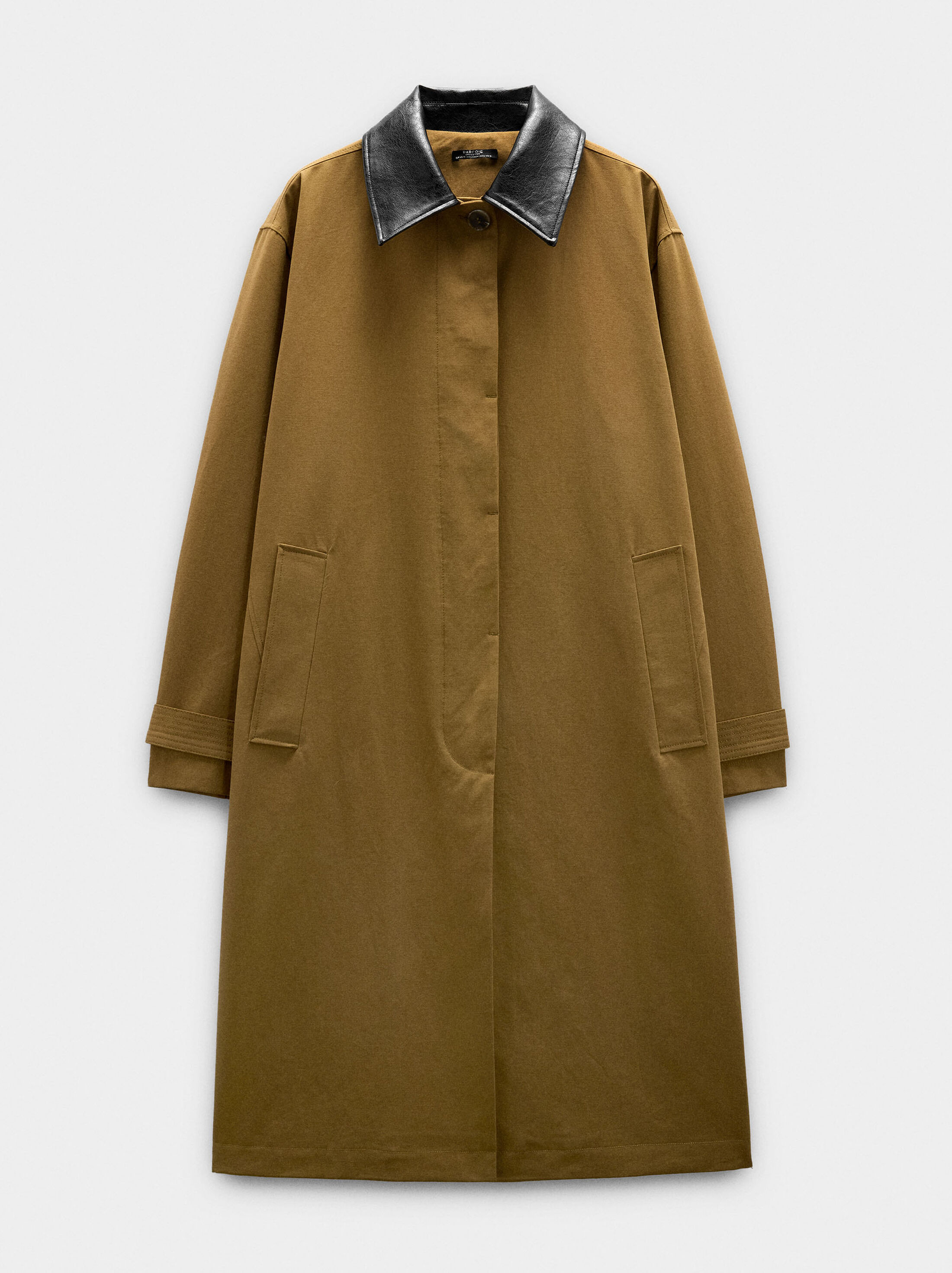 Cotton trench with contrast collar image number 5.0