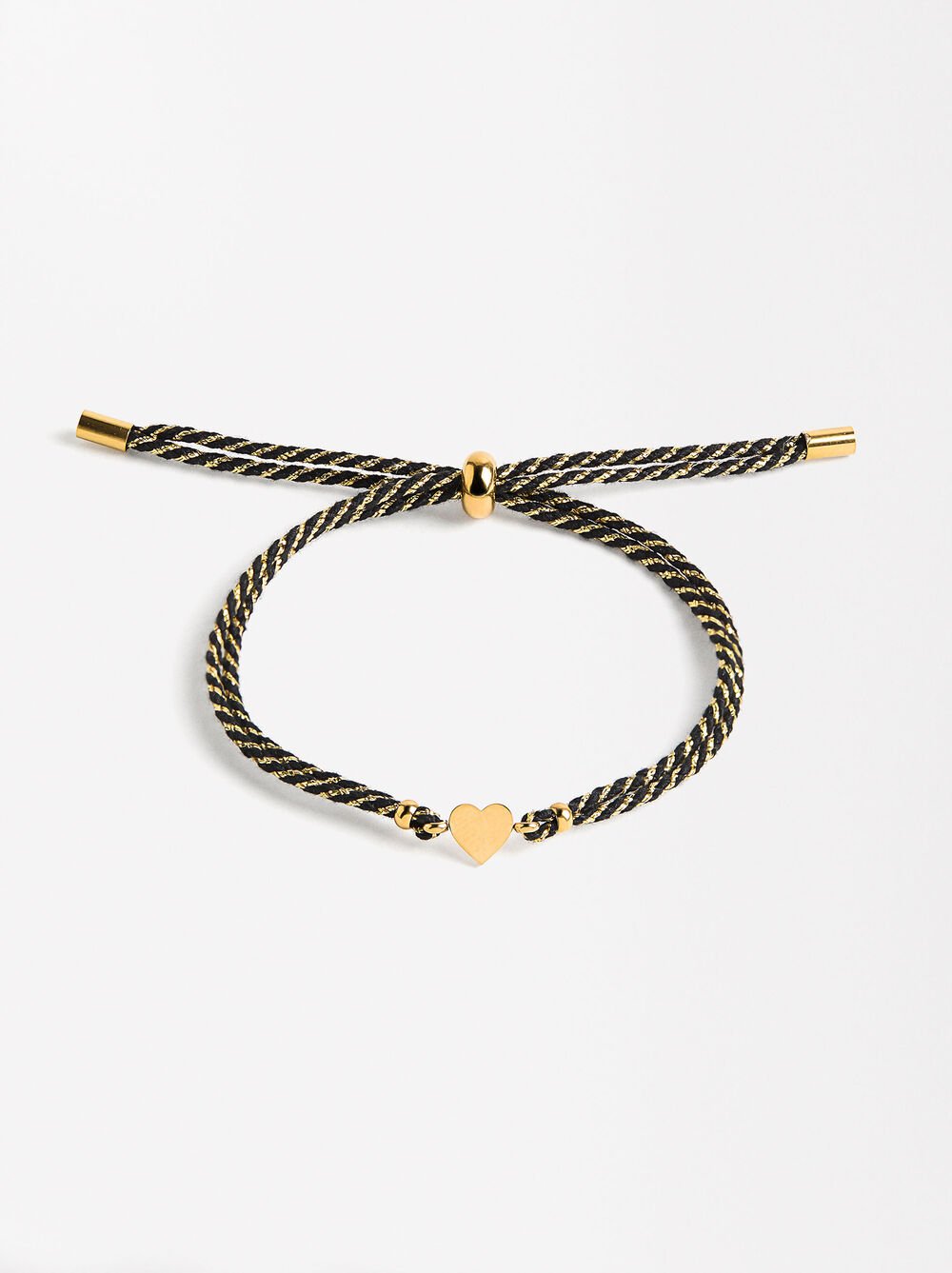 Adjustable bracelet with charm - stainless steel