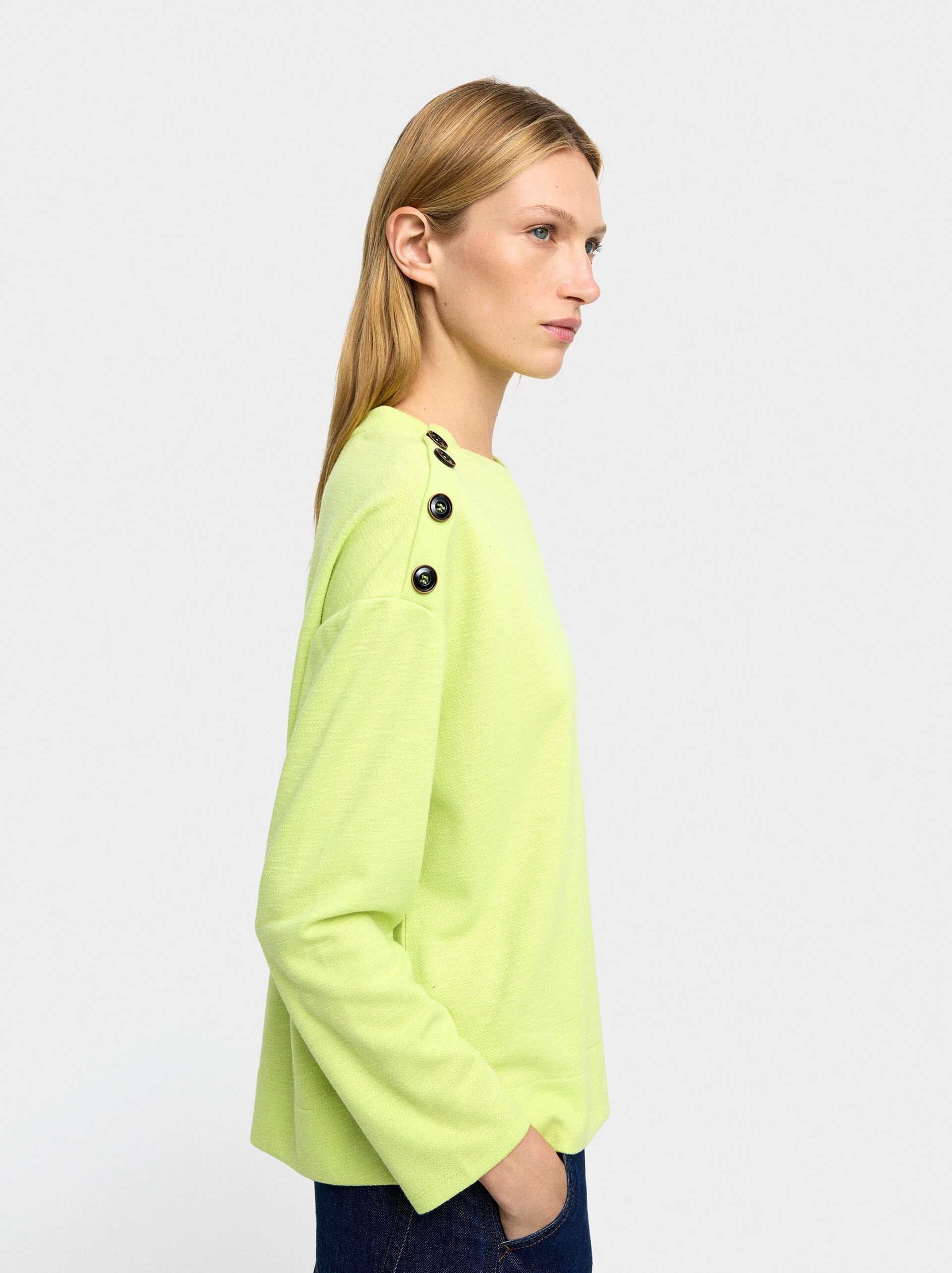 Long-sleeve sweater with buttons image number 1.0