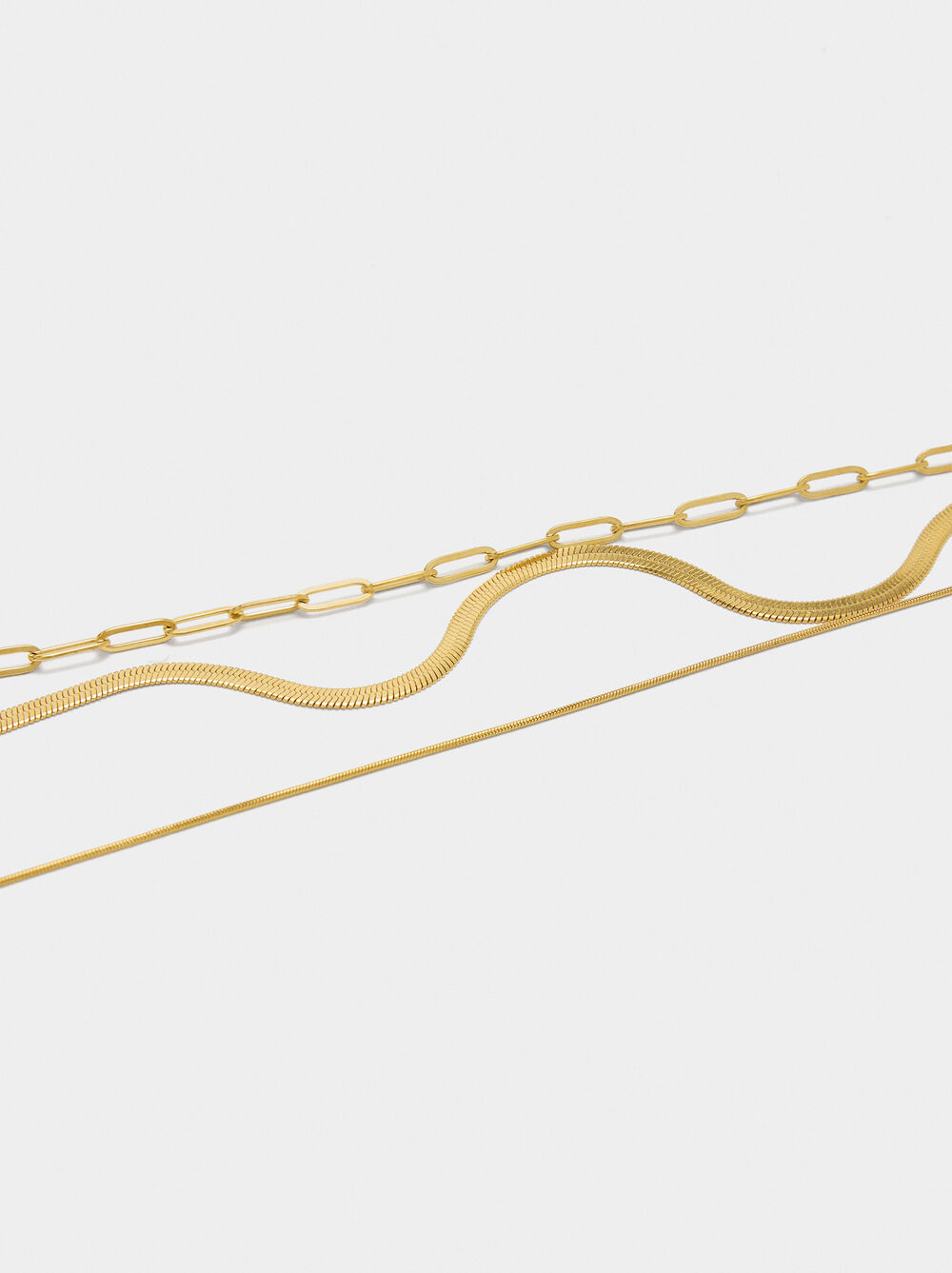 Set of long necklaces – stainless steel