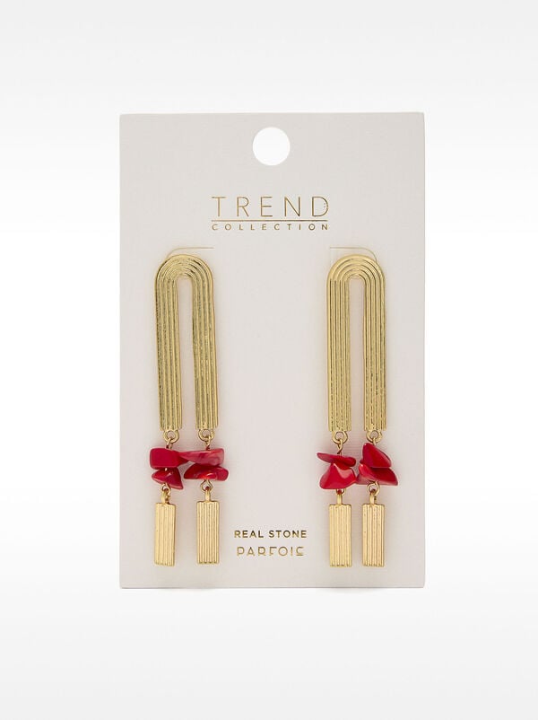 Maxi long earrings with stones