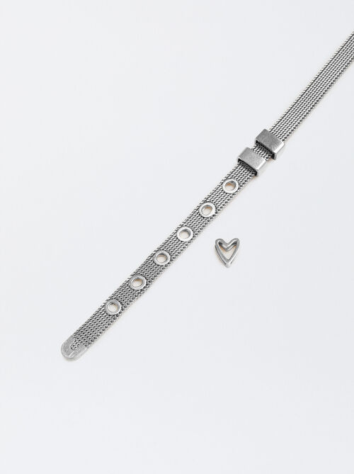 Online Exclusive - Stainless Steel Personalised Heart Bracelet