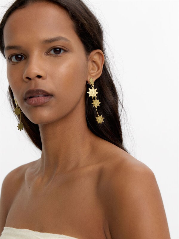Long star earrings