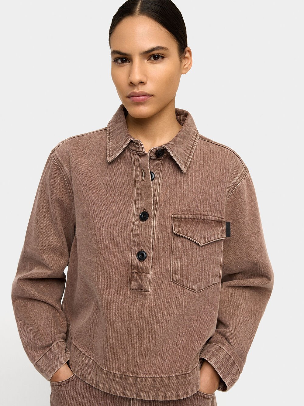 Denim shirt with pocket