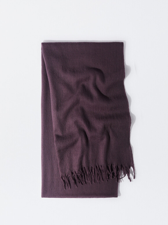 100% Wool Pashmina, Bordeaux, hi-res