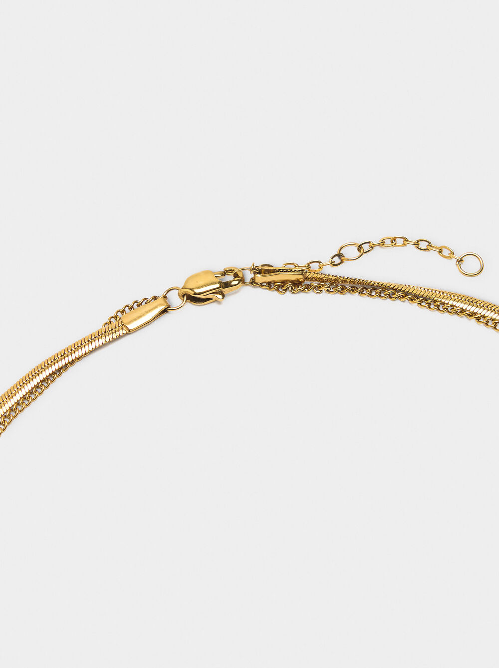 Doppelteffekt-Halskette mit Tropfenanhänger – Edelstahl