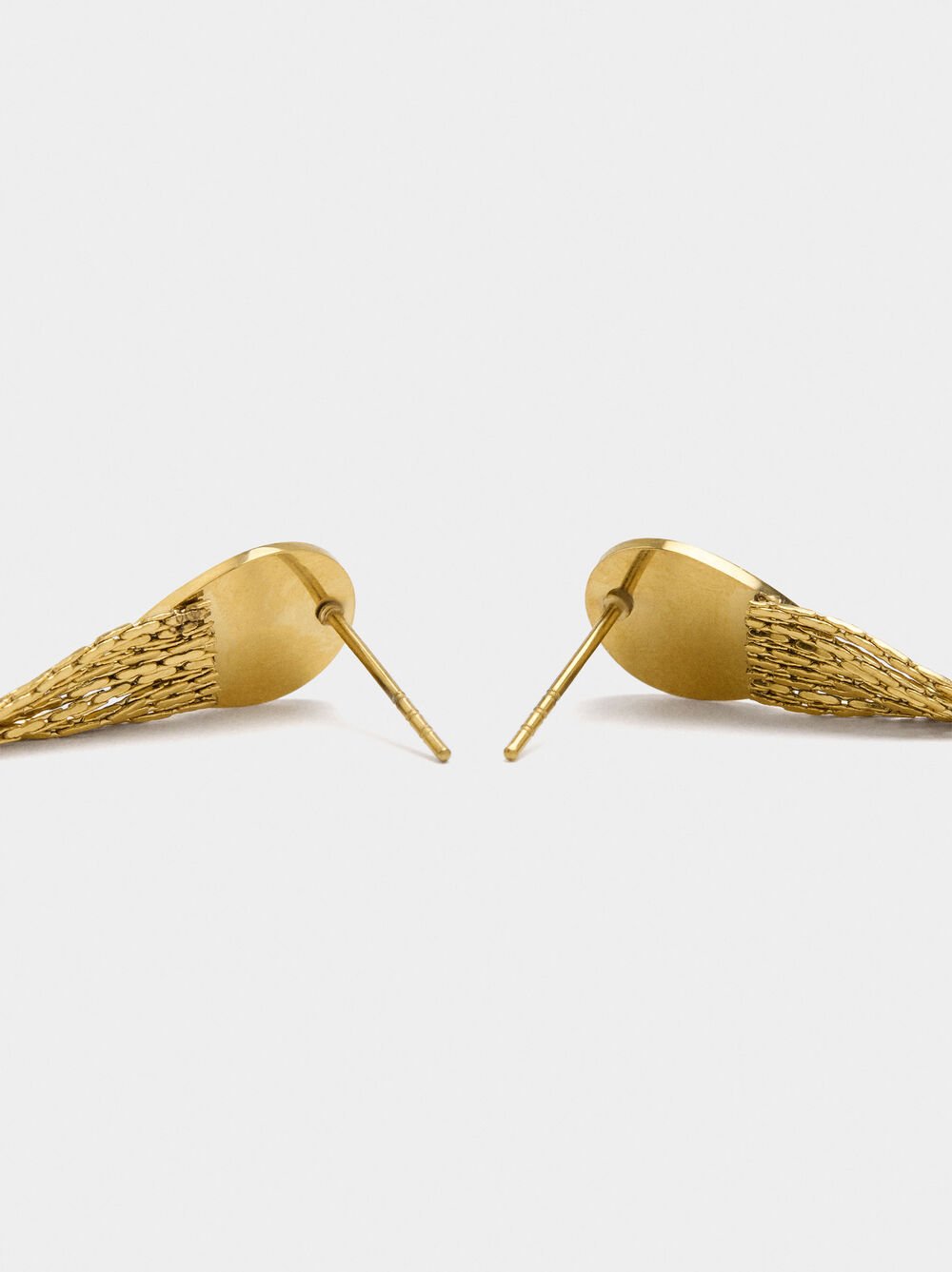 Long earrings with oval base - stainless steel