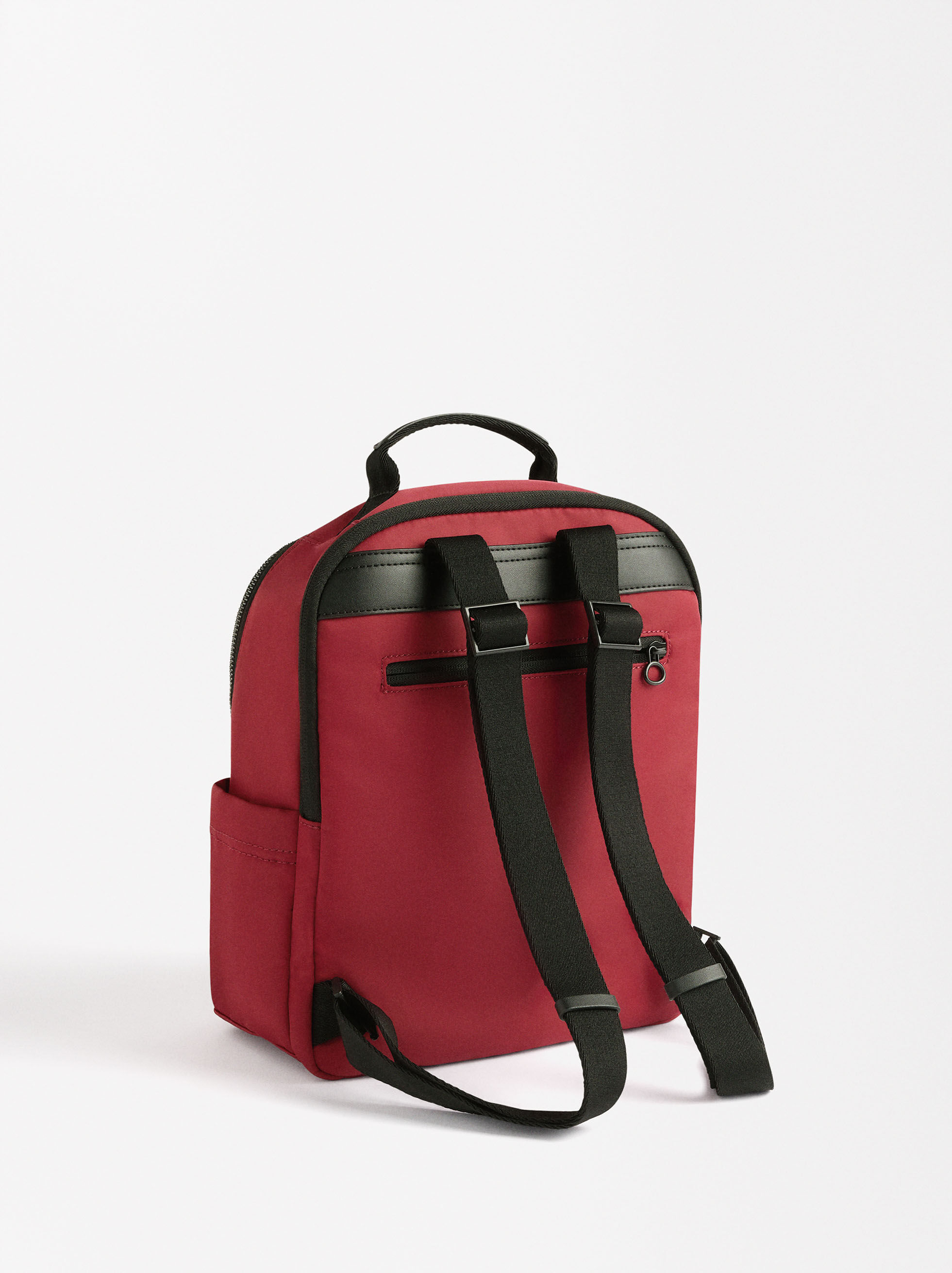 Nylon backpack with heart pendant Grey | Parfois