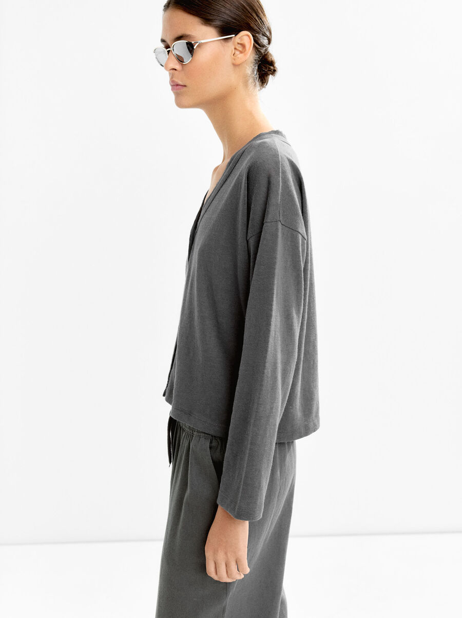 Cardigan with cotton blend
