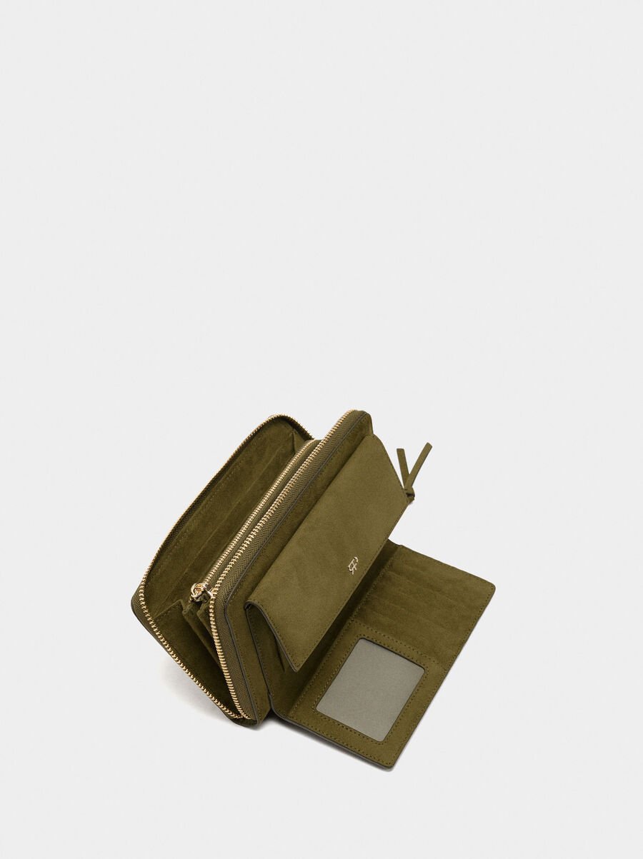 Wallet with suede effect XL