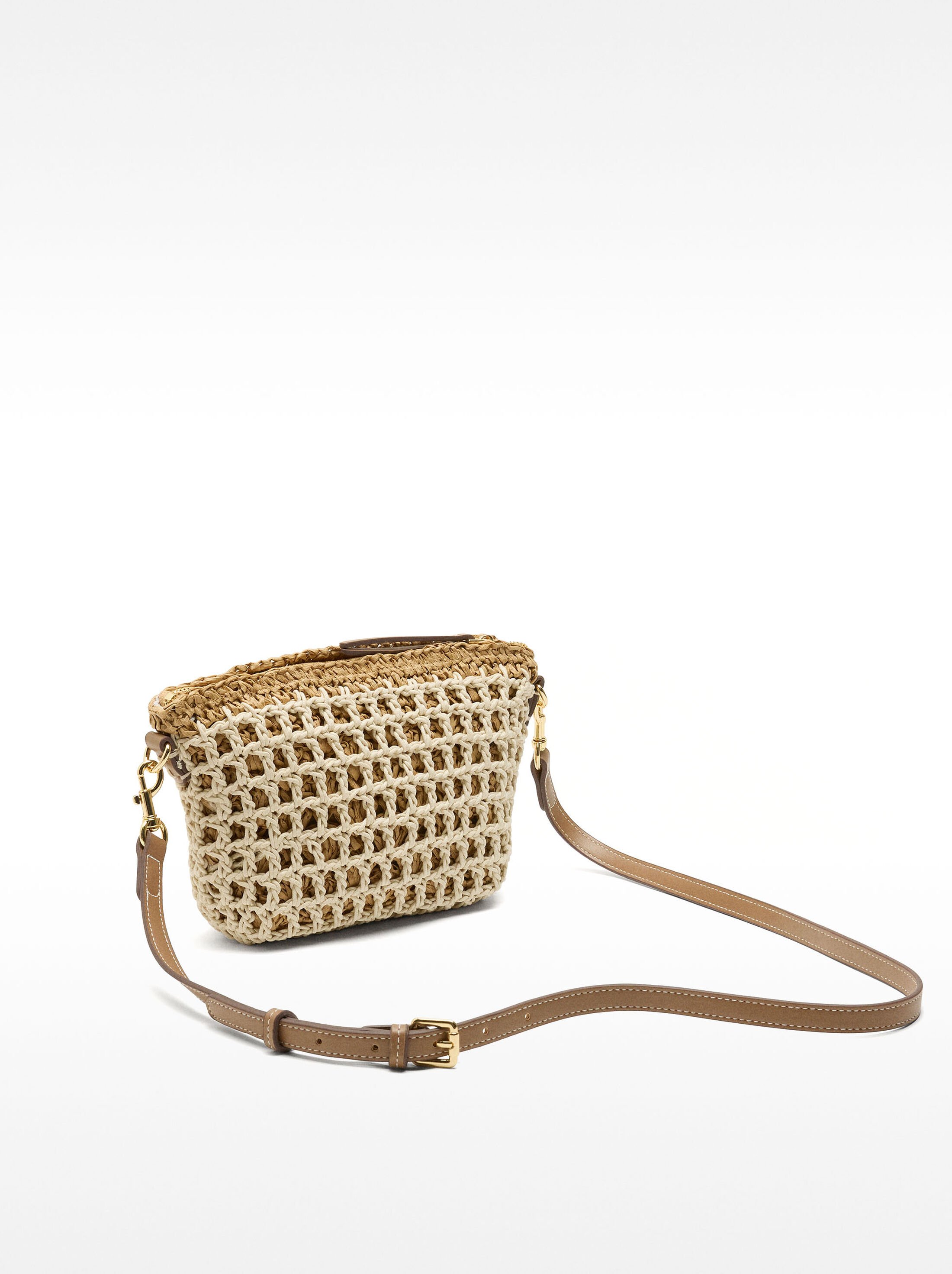 Braided crossbody bag with straw effect image number 3.0