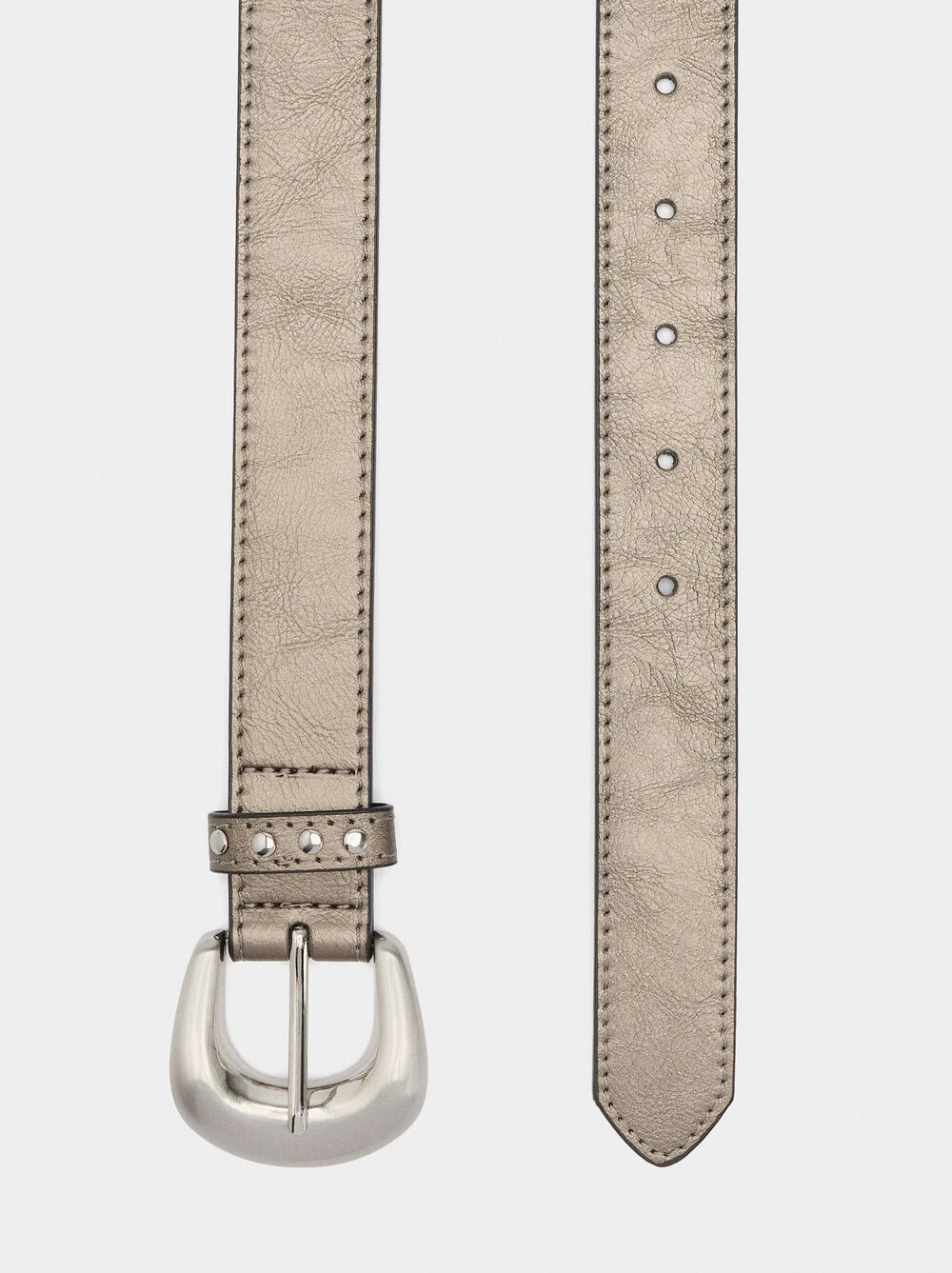 Metallic belt with studs detail