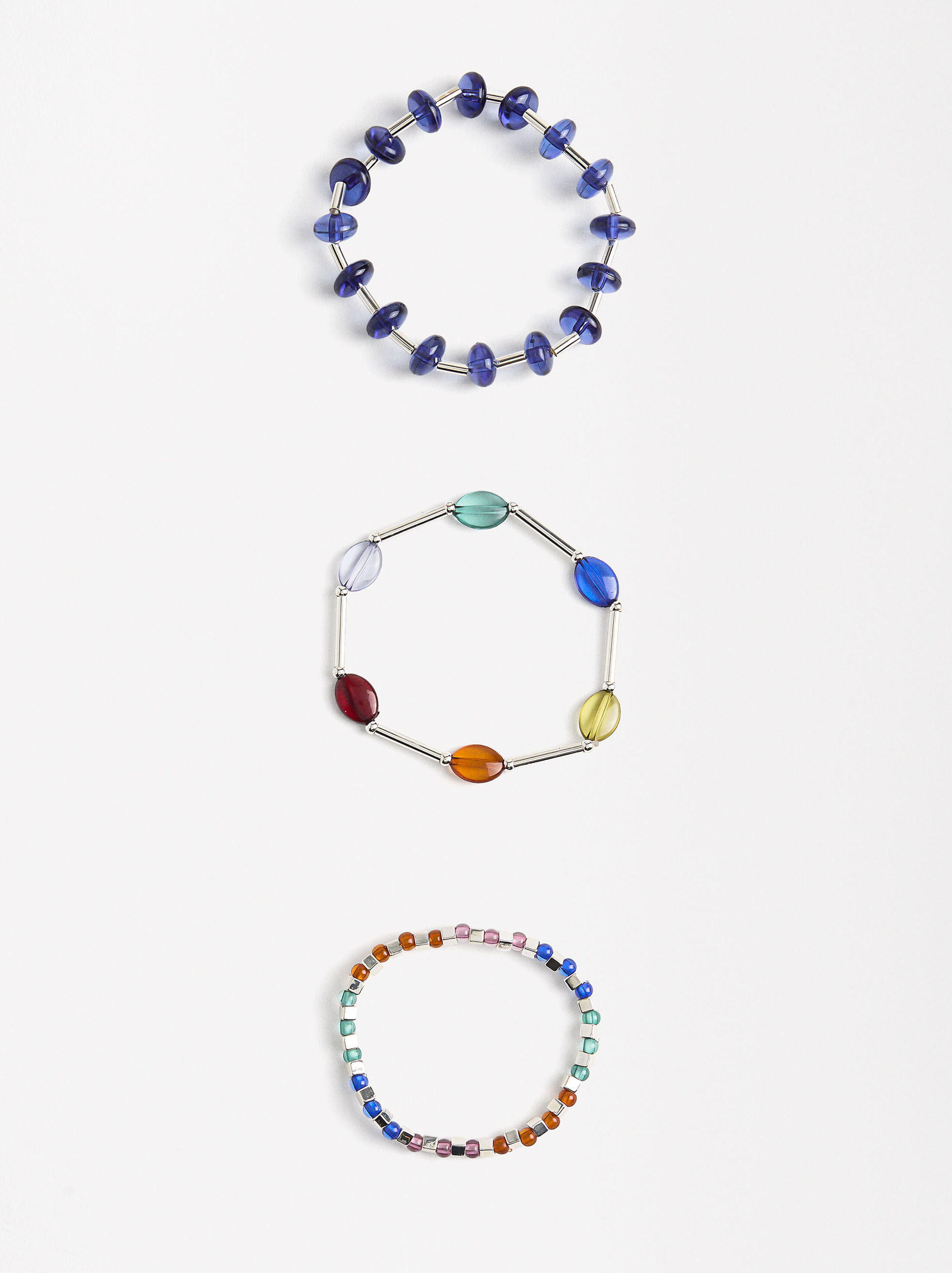 Multicolor elastic bracelet set image number 3.0