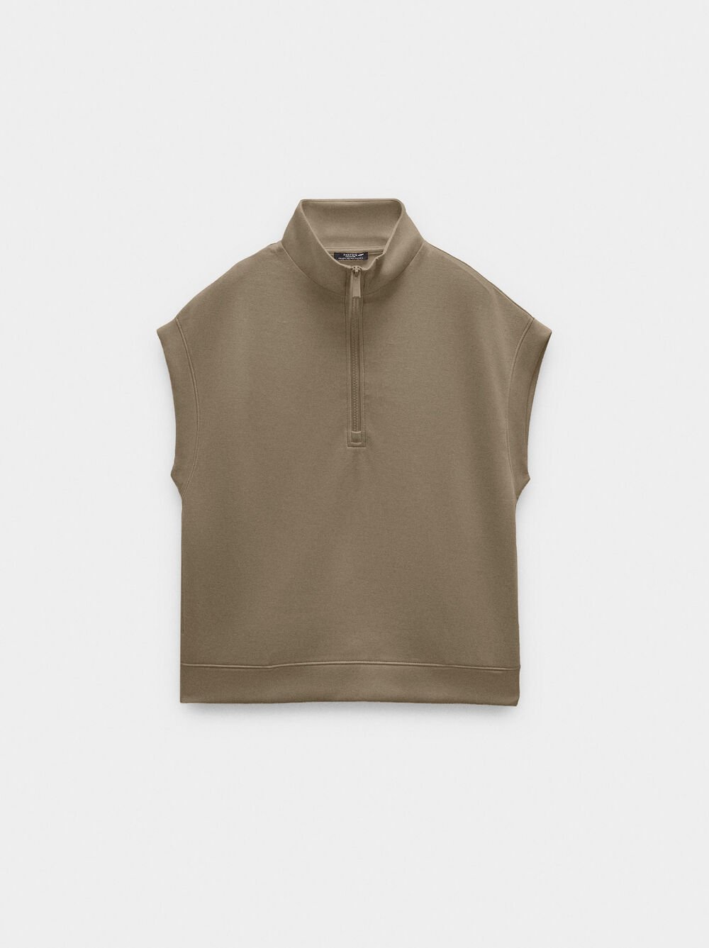 Top with zipper closure soft touch