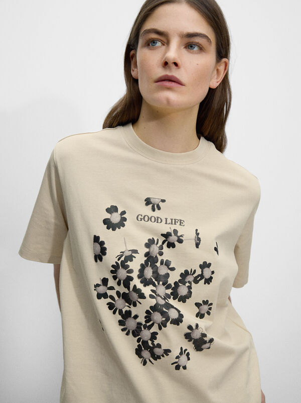 Printed cotton t-shirt