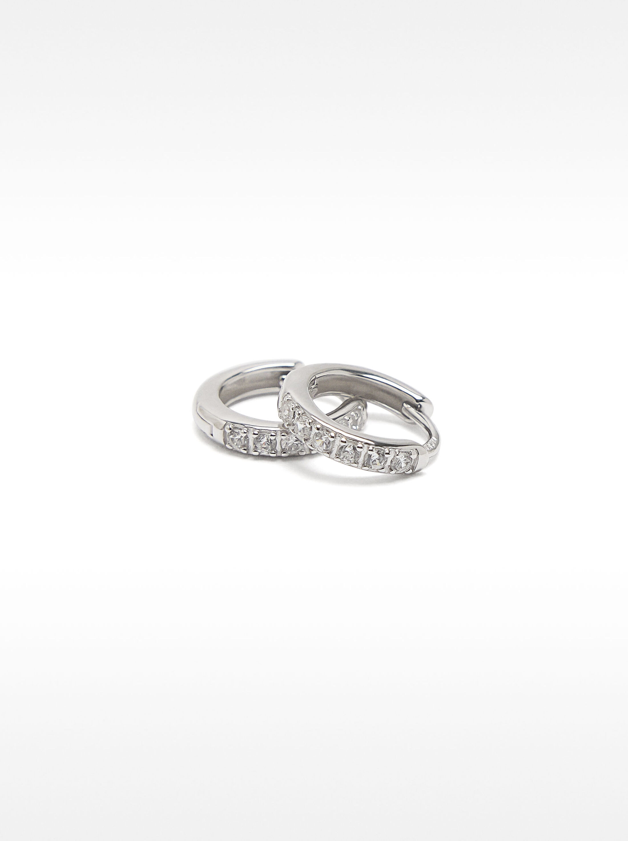 Arracades de cèrcol personalitzades d'argent 929 amb zircònies image number 2.0