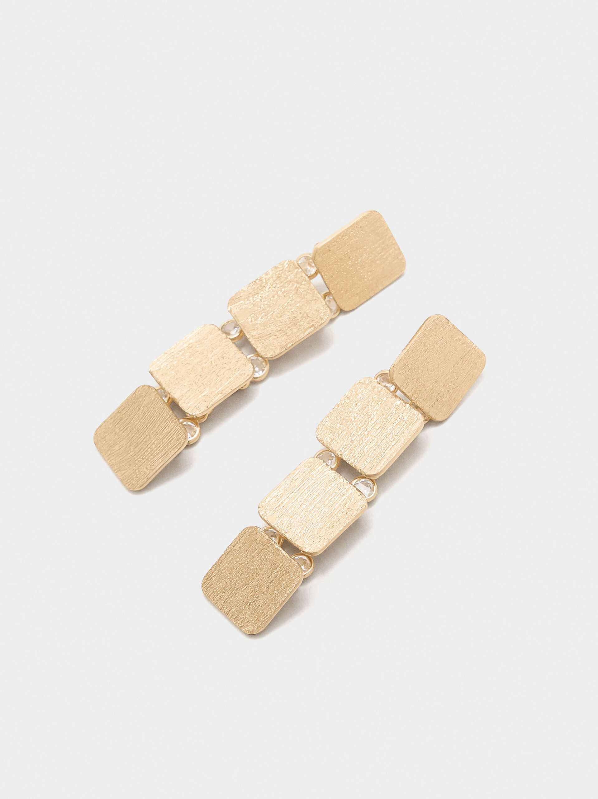 Lange Ohrringe mit Quadraten und Zirkonien image number 1.0