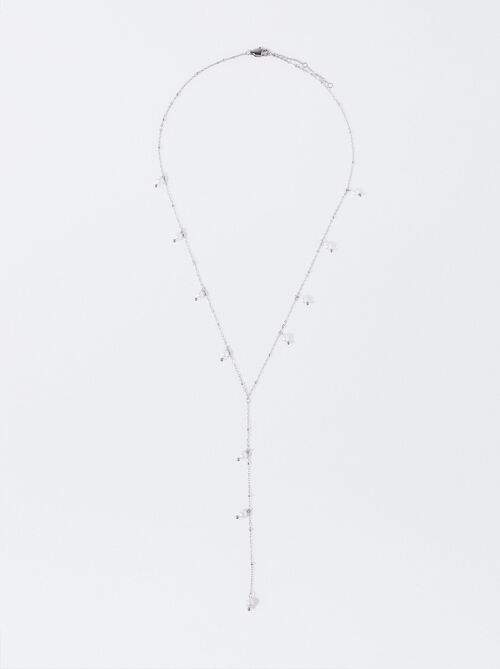 Stainless Steel Necklace With Pearls