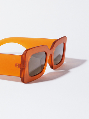 Quadratische Sonnenbrille, Orange, hi-res