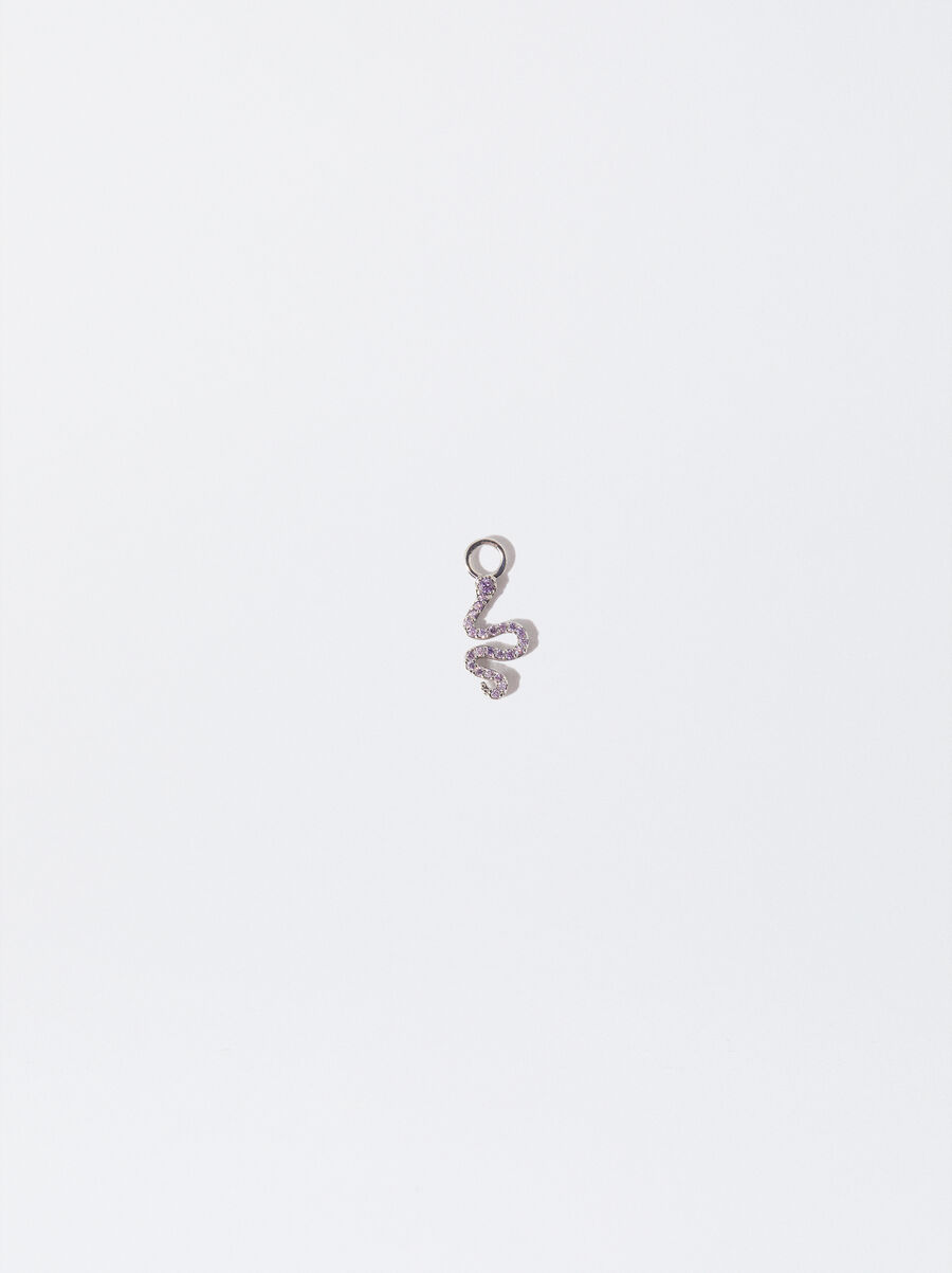 Ciondolo serpente con zirconi in argento 925 