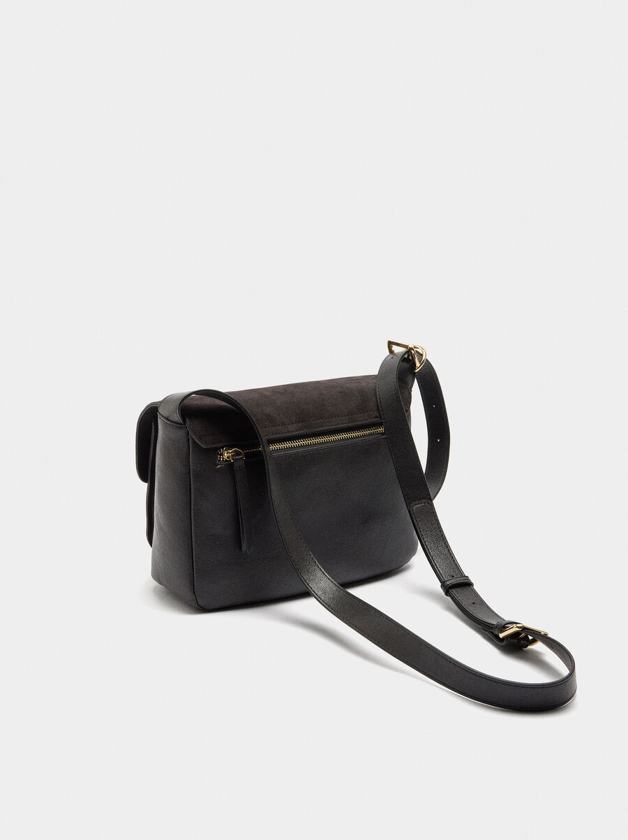 Crossbody bag with leather details