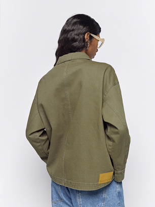 Online Exclusive - Denim Jacket , Khaki, hi-res