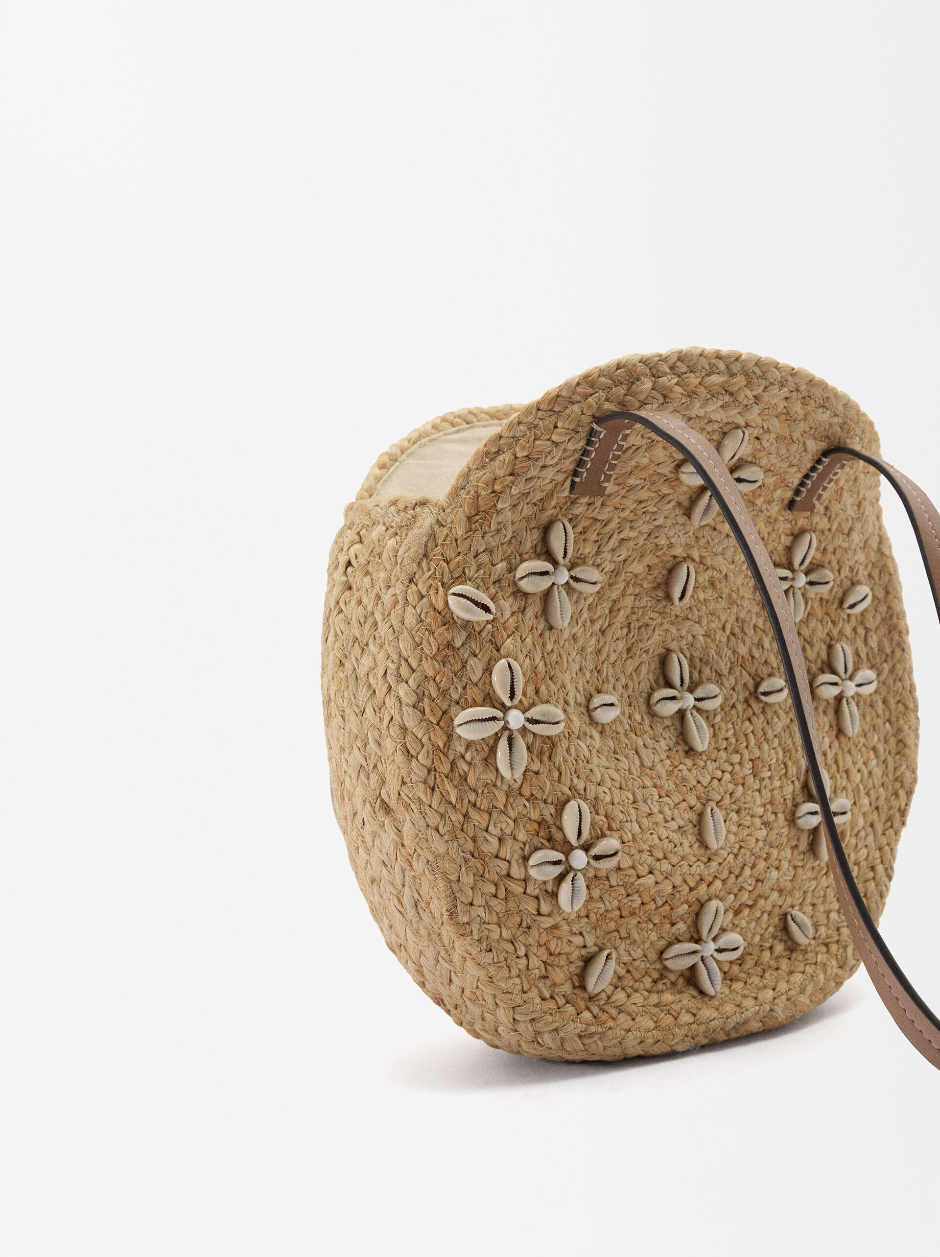 Straw-Effect Handbag With Shell image number 2.0