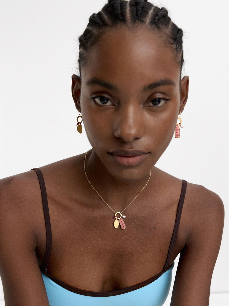 Asymmetric freshwater pearl earrings - 925 sterling silver