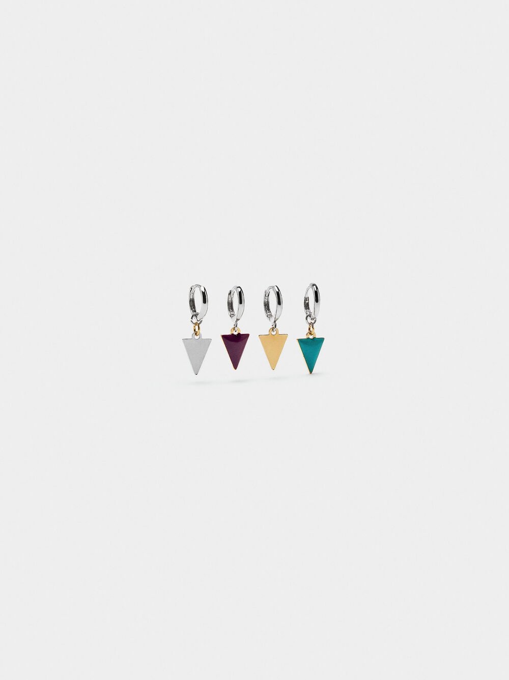 Set of hoop earrings with enamel