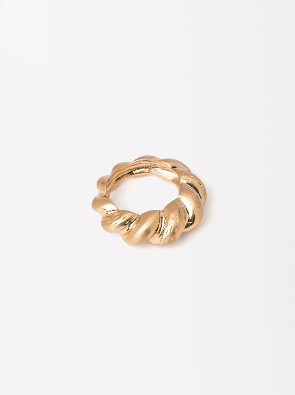 Geflochtener Goldener Ring, Golden, hi-res