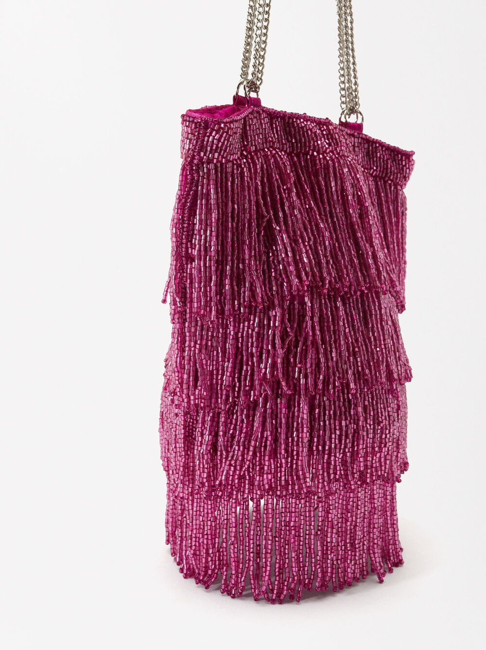 Bolso De Fiesta Abalorios Plateado Parfois