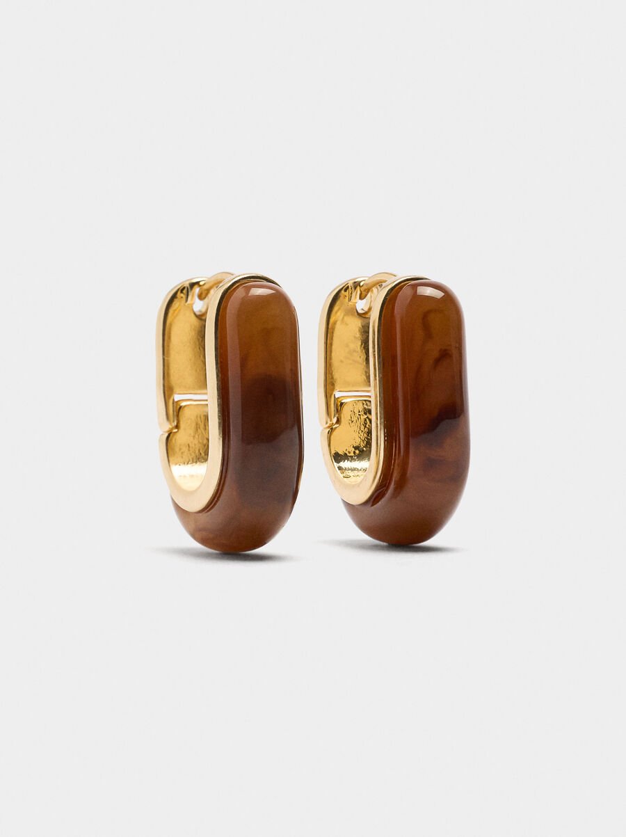 Elongated hoops with tortoiseshell effect