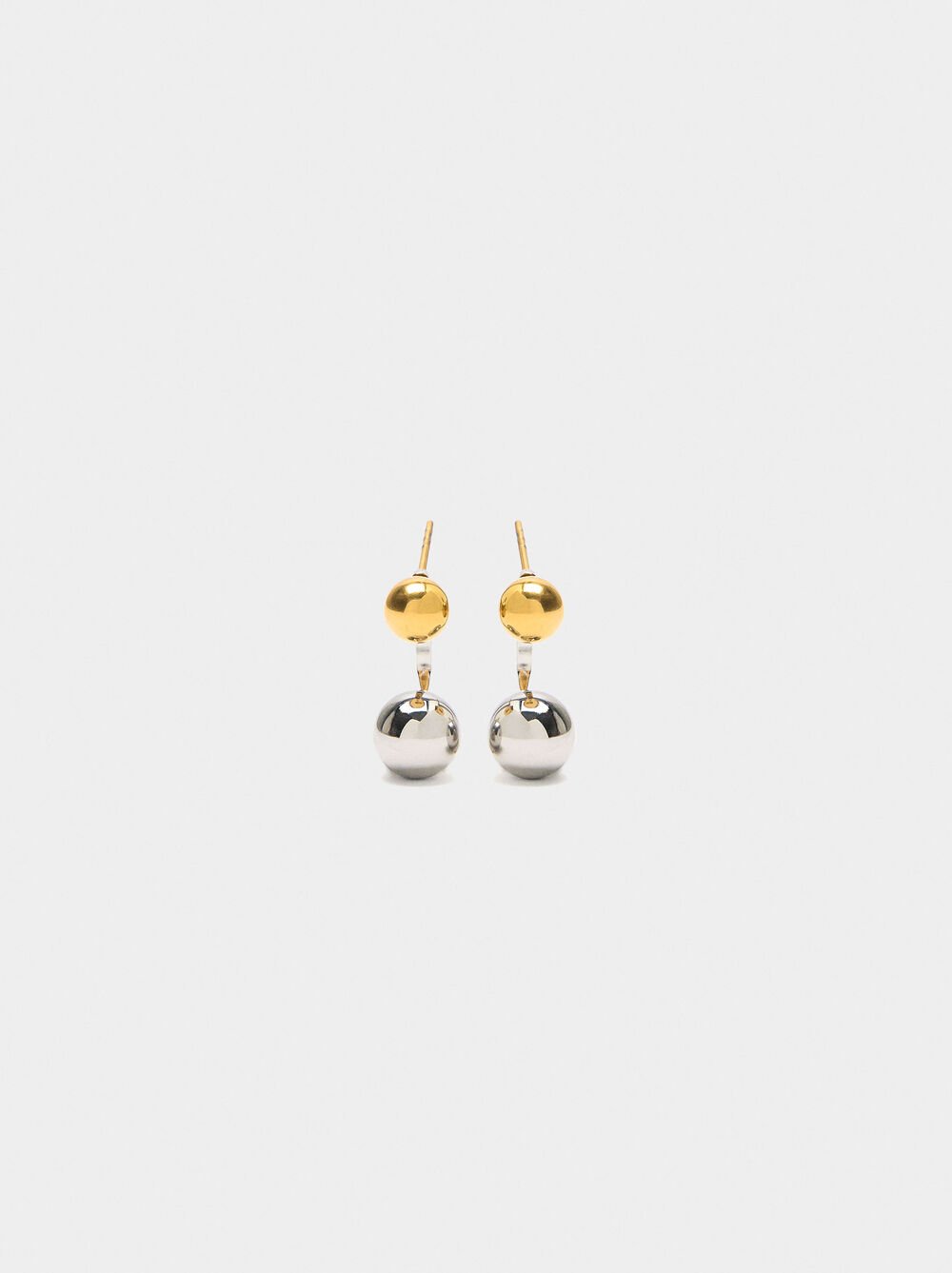 Earrings ear jacket with bicolor spheres