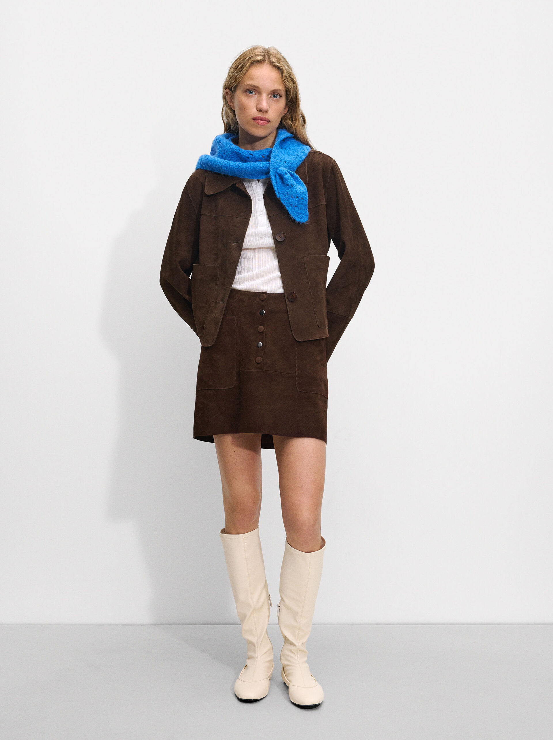 Leather Skirt with Buttons image number 1.0