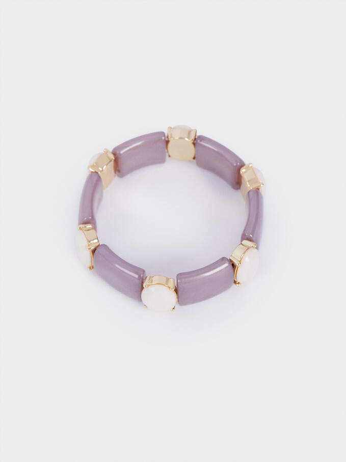 Elastic Bracelet With Resin Details, Multicolor, hi-res