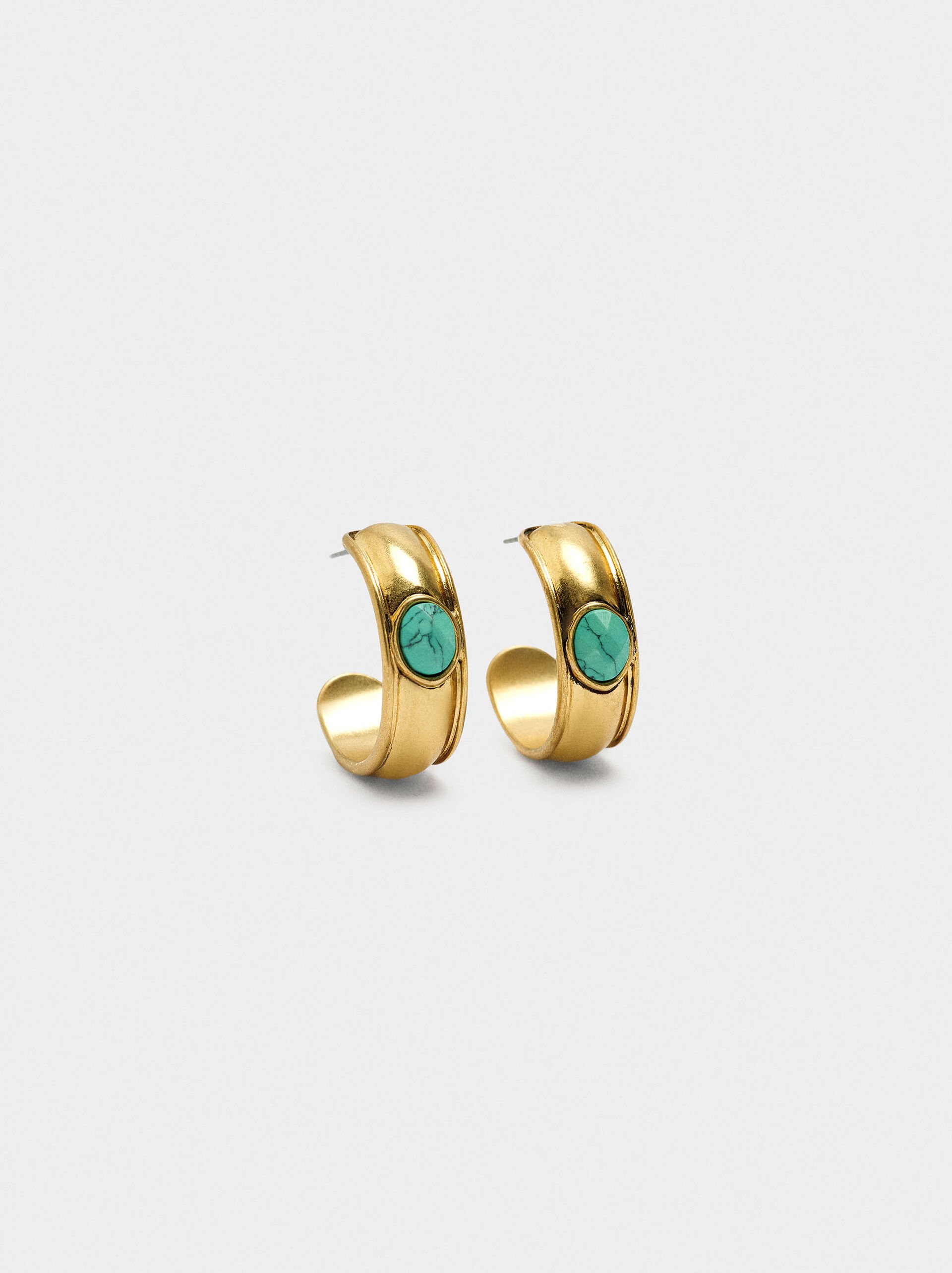 Hoop earrings with stone image number 0.0