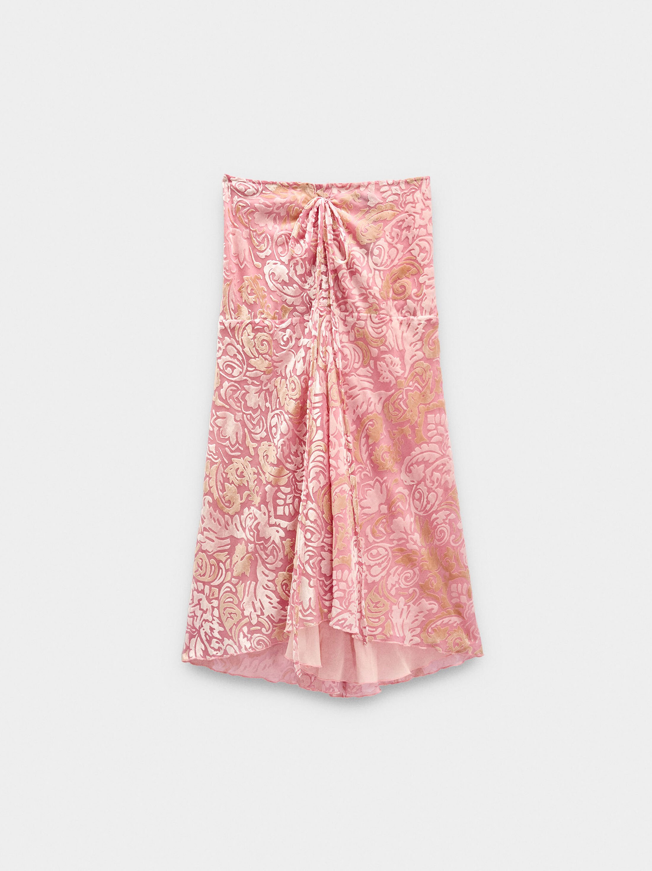 Midi jacquard skirt with leaves image number 4.0