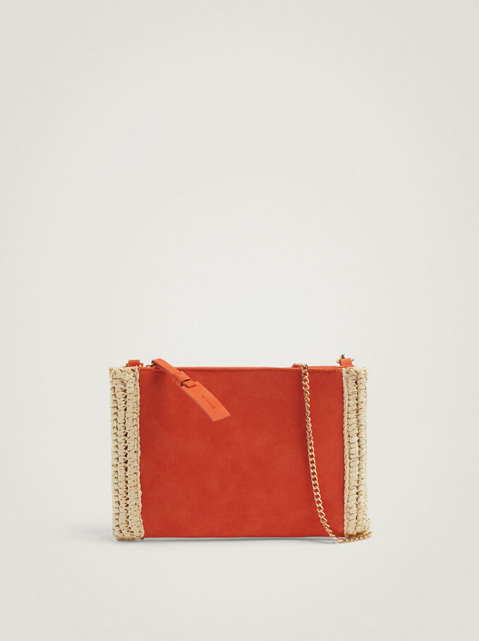 Braided Bag With Chain, Orange, hi-res