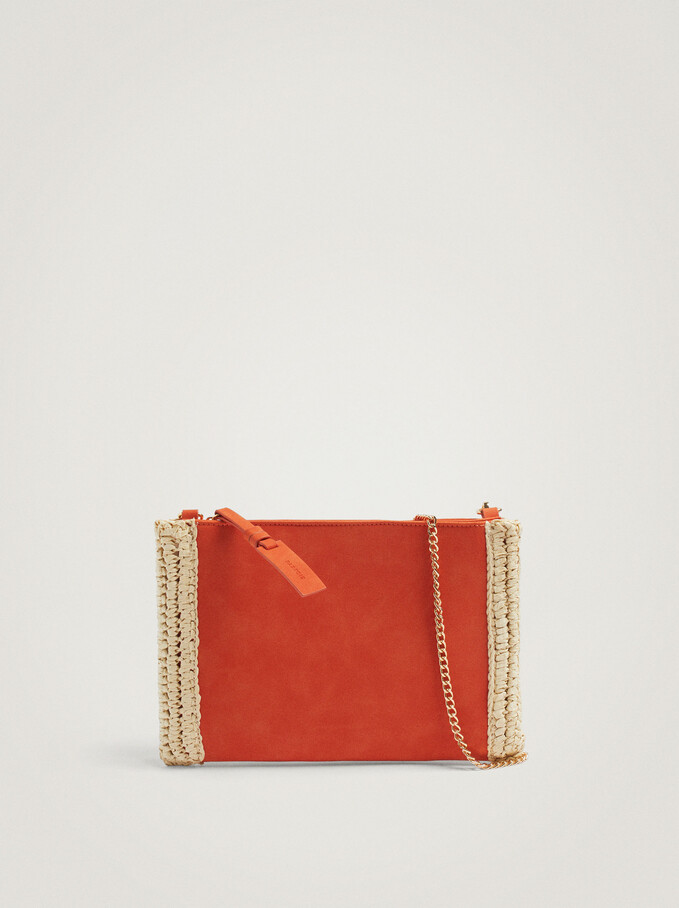 Braided Bag With Chain, Orange, hi-res