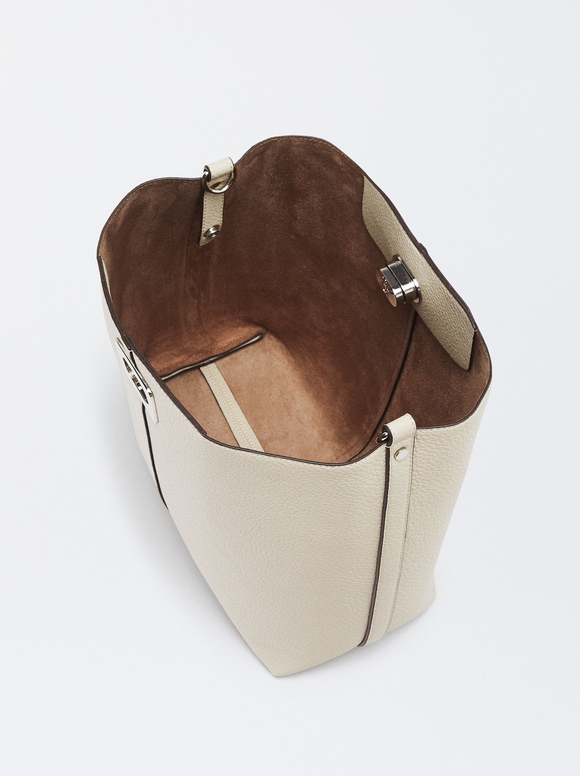 Shoulder Bag With Removable Interior, Ecru, hi-res